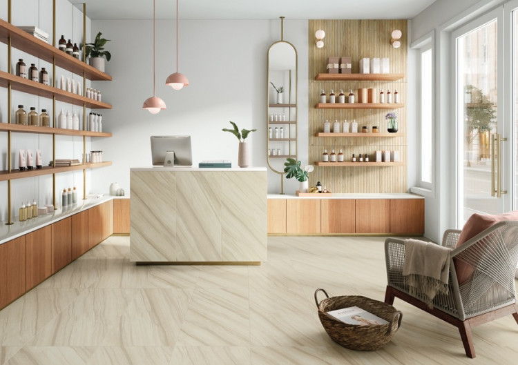 Керамогранит Колизеум ТРЕВИ БЕЖ СТУПЕНЬ Угл. ПРАВ 33x90