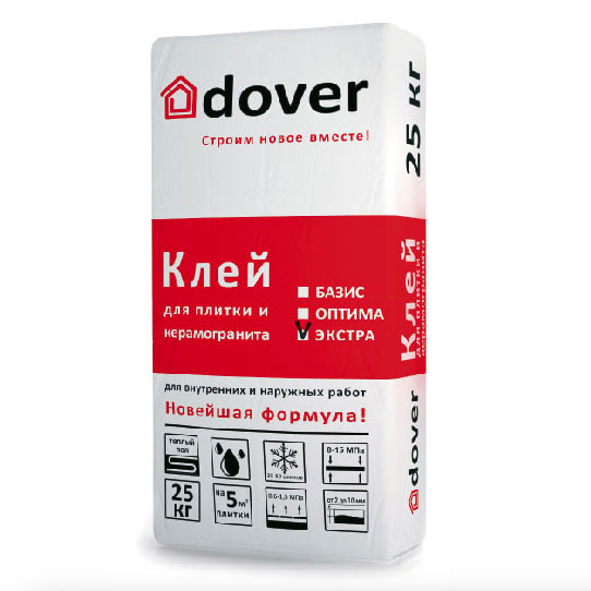 Клей Для Плитки и Керамогранита DOVER Экстра Клей Для Плитки и Керамогранита DOVER Экстра